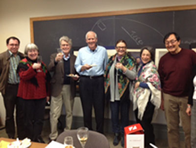 Duffy White teaches his final class Fall 2012 Pictured from left are Peter Rutland, Susanne Fusso, Phil Pomper, Duffy White, Irina Aleshkovsky, Priscilla Meyer, Sergei Bunaev